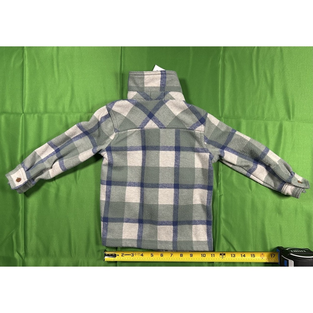 Telluride Clothing Co Kids Plaid Fleece Button Up Shirt Sage Green 2T - Picture 3 of 8
